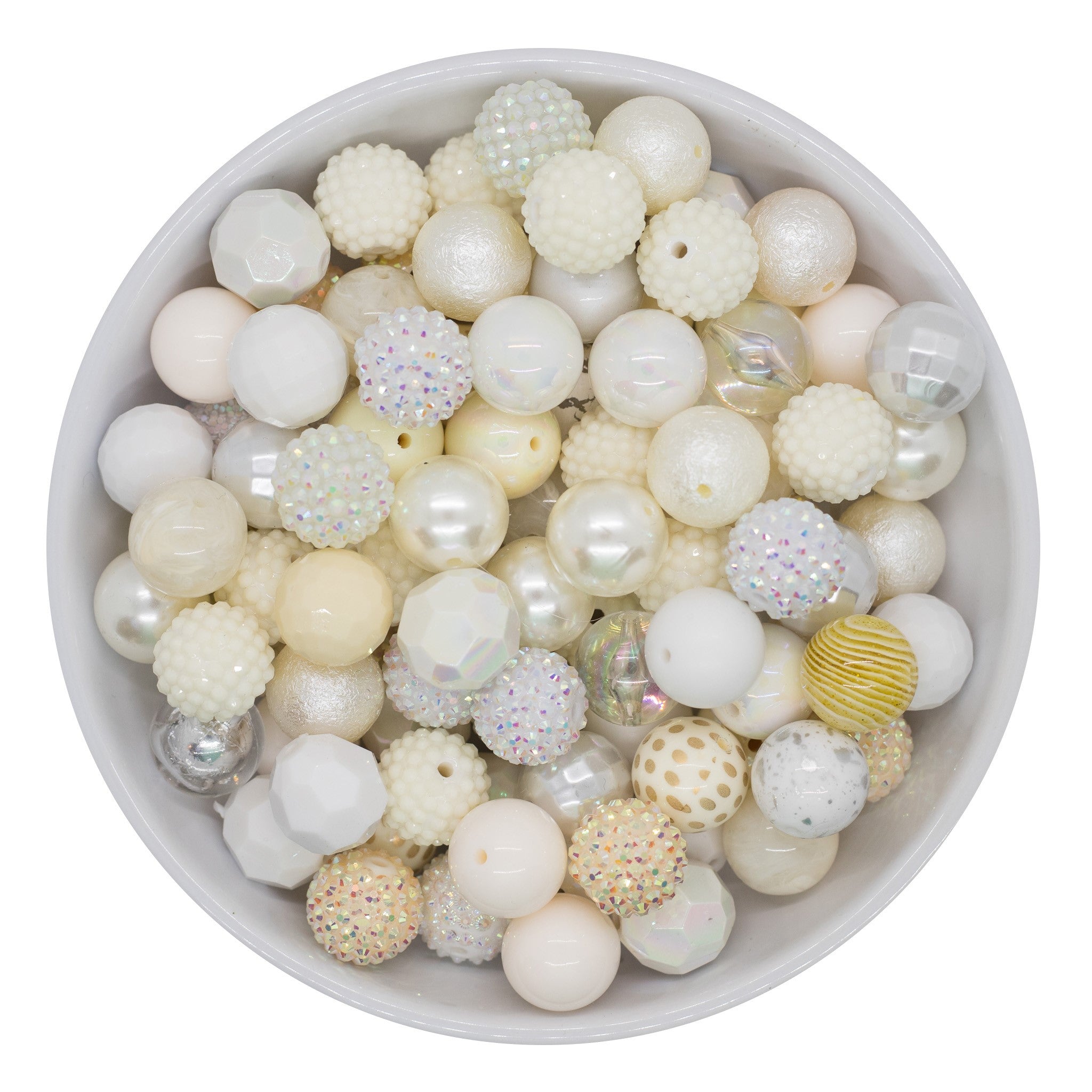 Iridescent Beads, Sparkle Rhinestone Bubblegum Acrylic Beads