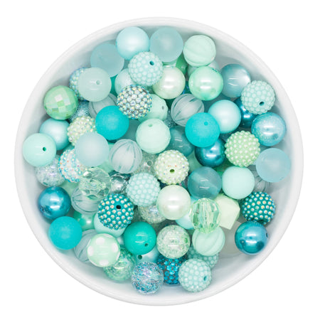 Shades of Mint and Teal 20mm Acrylic Beads