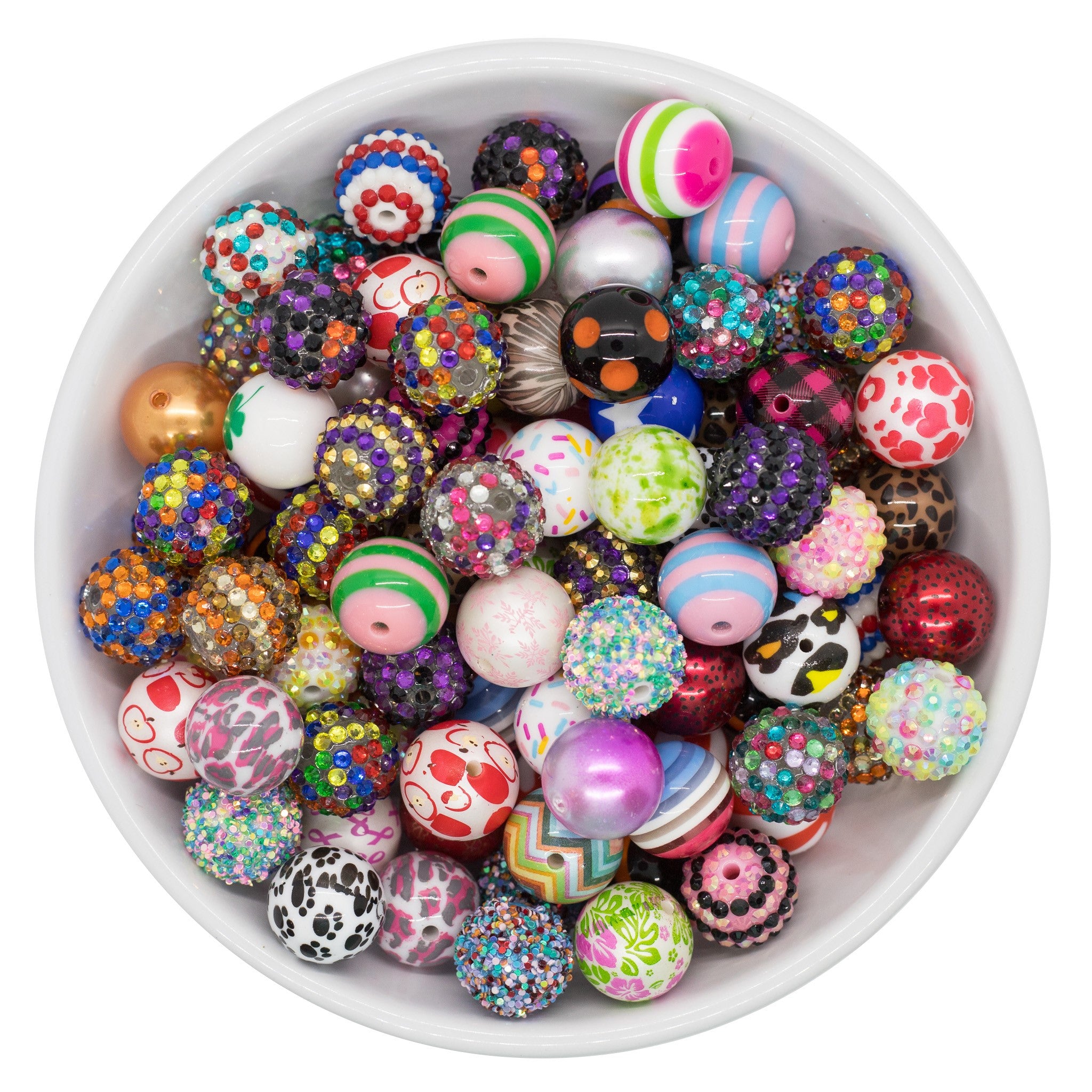 Glittery Round Italian Resin Beads, 20mm, 1 Focal Bead