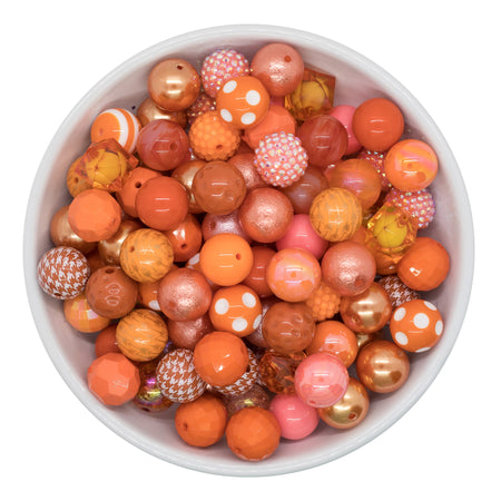 Shades of Peach, Coral and Orange 20mm Acrylic Beads