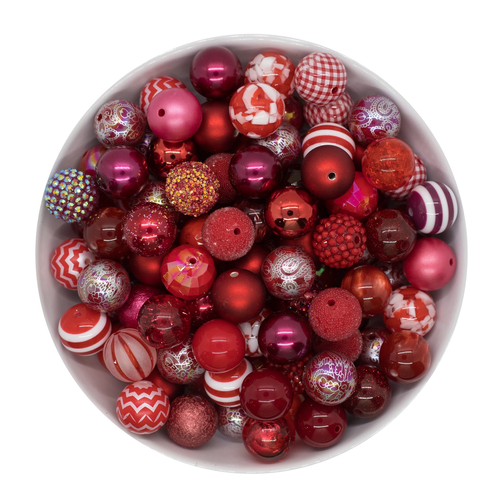Red & Pink Oval 33mm beads, red beads, striped beads, valentine beads, –  Swoon & Shimmer