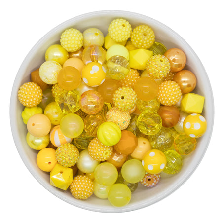 Shades of Yellow 20mm Acrylic Beads