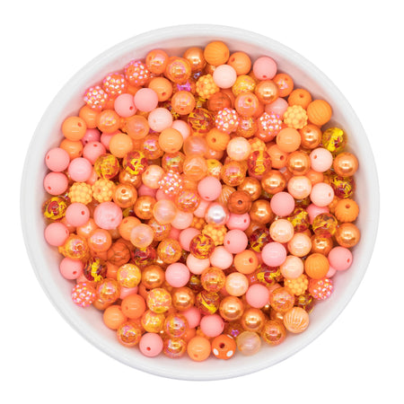 Shades of Peach, Coral and Orange 12mm Acrylic Beads