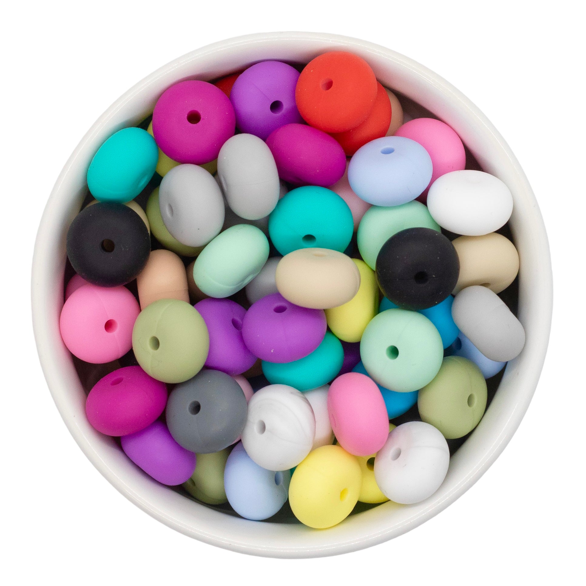 Wholesale 100Pcs 12MM Silicone Abacus Beads Silicone Beads Bulk