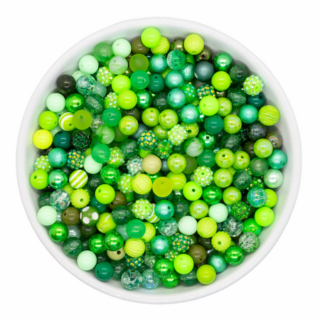 Shades of Green 12mm Acrylic Beads