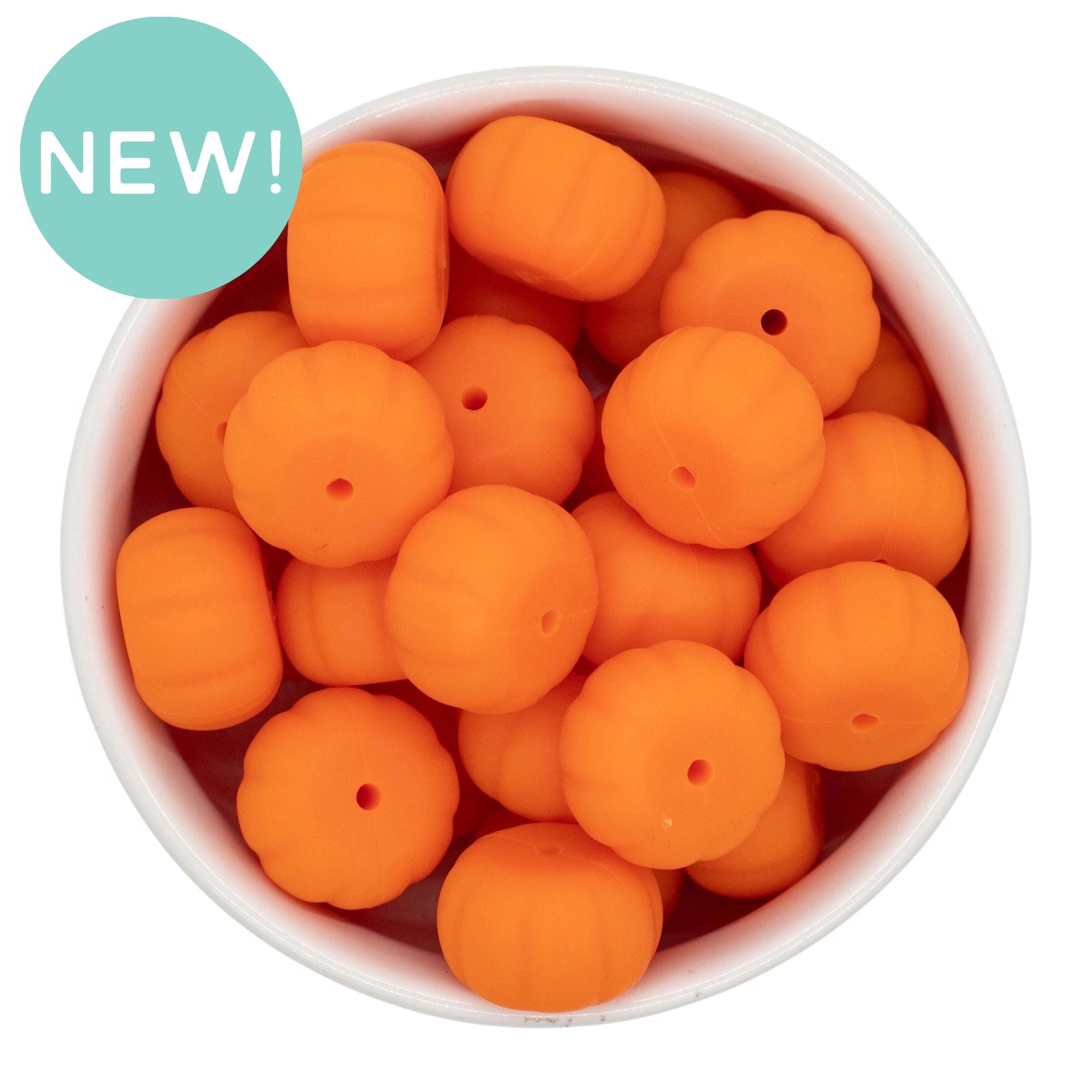 Orange Jumbo Pumpkin Abacus Silicone Beads 20x13mm (Package