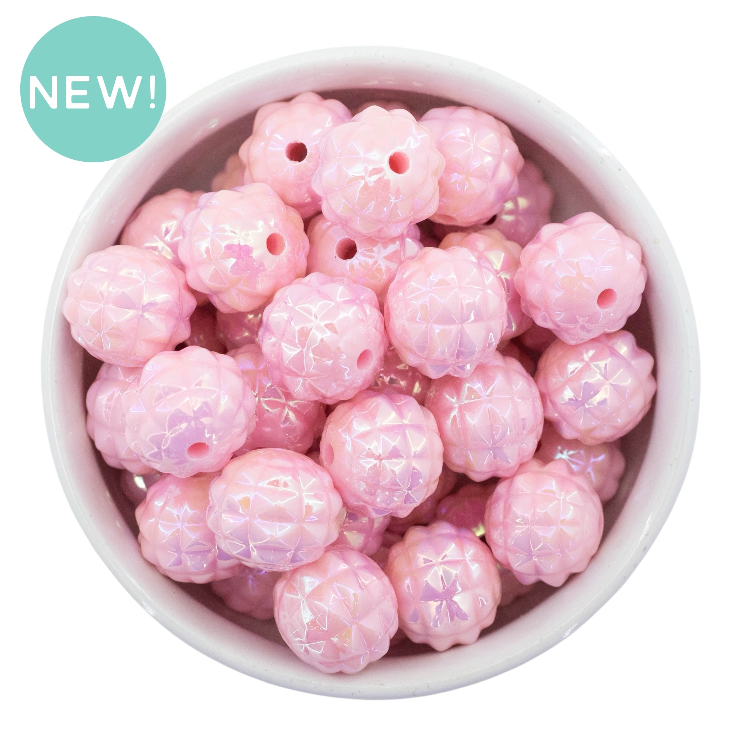 Light Pink Iridescent Oblong Multifaceted 16x17mm (Package of 10)