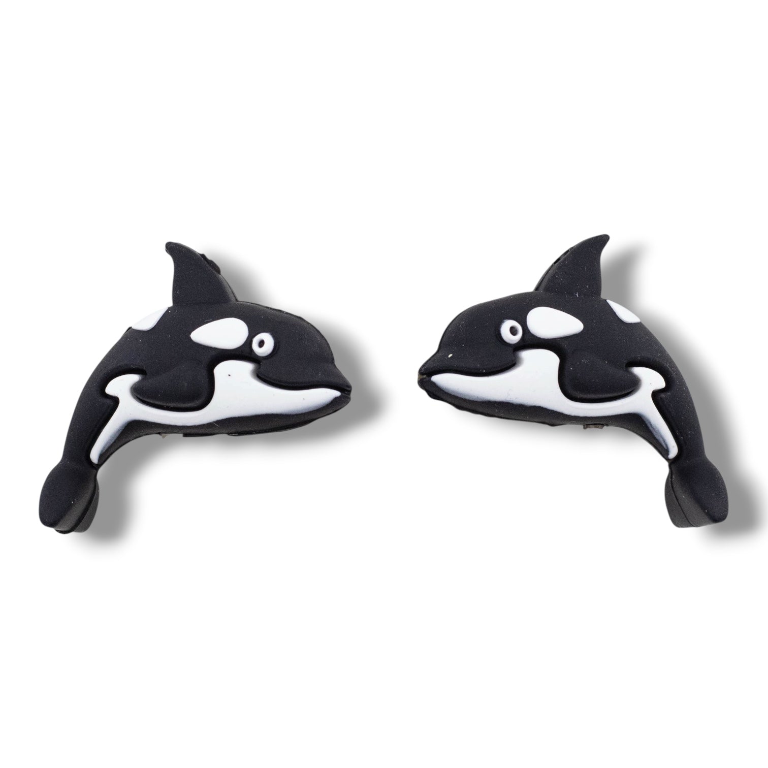 3-D Orca Whale Silicone Focal Bead 34x29x15mm (Package of 2)