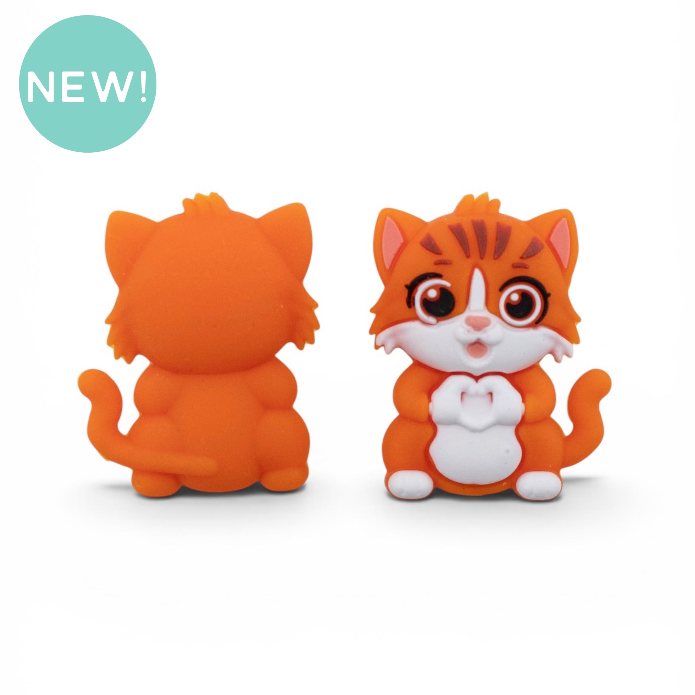 TECTA CAT ORANGE オレンジ 新品 ACTUS アクタス 3-D Orange Cat Silicone Focal Bead 33x16x26mm (Package of 2)
