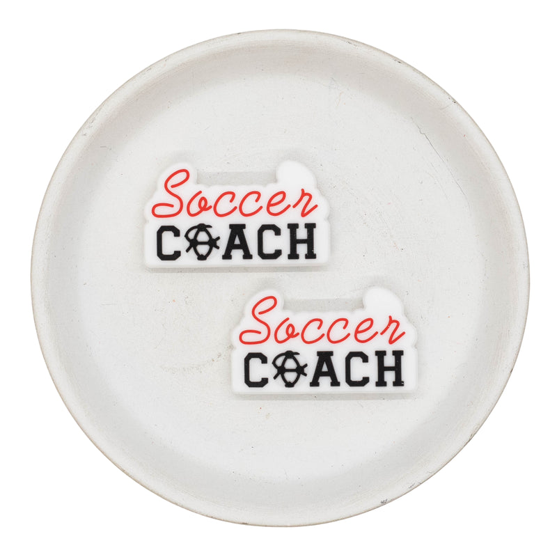 Soccer Coach Silicone Focal Bead 39x22mm