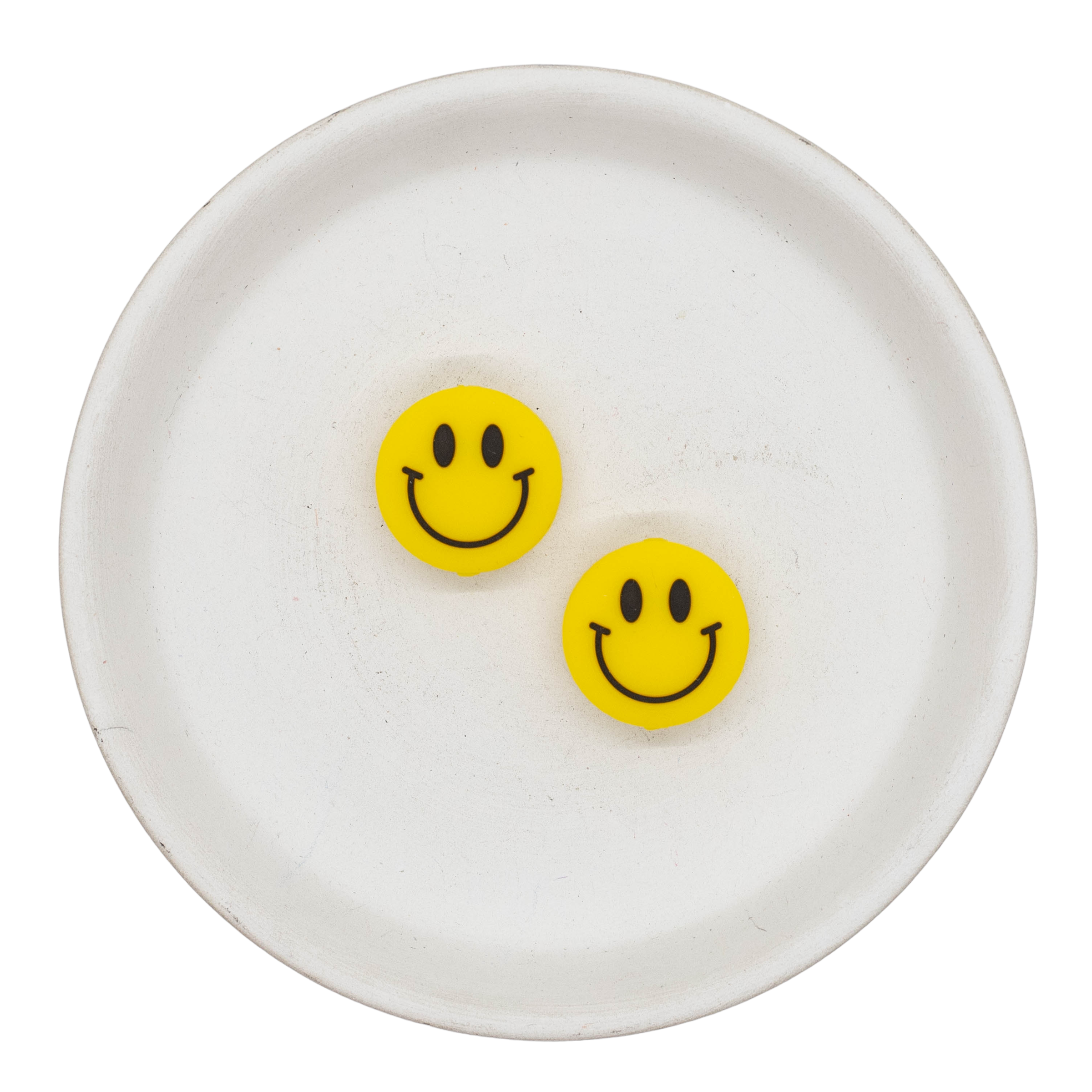 Yellow Smiley Face Silicone Focal Bead Accessory