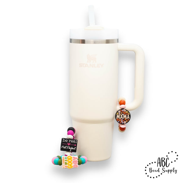 Beverage Cup Charms w/Cables & Silicone Beads