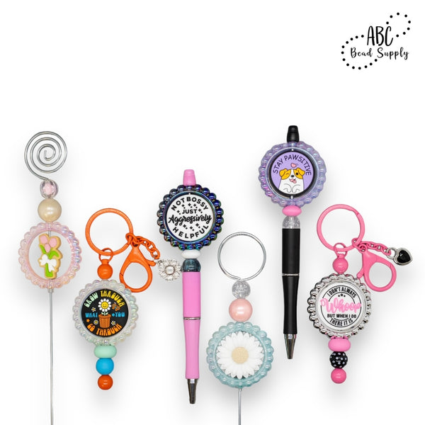 NEW Iridescent Scalloped Circle Rings!