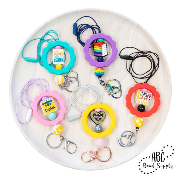 Teacher Lanyards w/Scalloped Rings