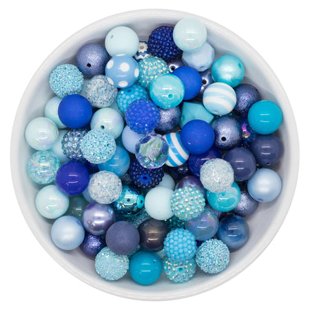 Shades of Blue 20mm Acrylic Beads