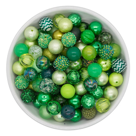 Shades of Green 20mm Acrylic Beads
