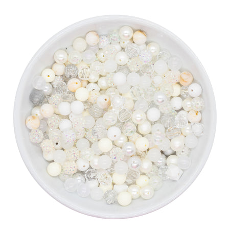 Shades of Clear, White, Cream and Ivory 12mm Acrylic Beads