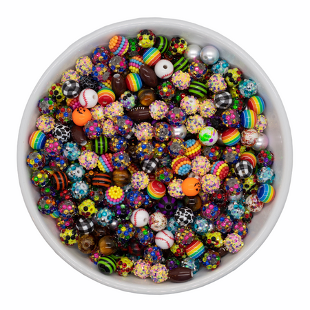 Printed and Multicolor 12mm Acrylic Beads