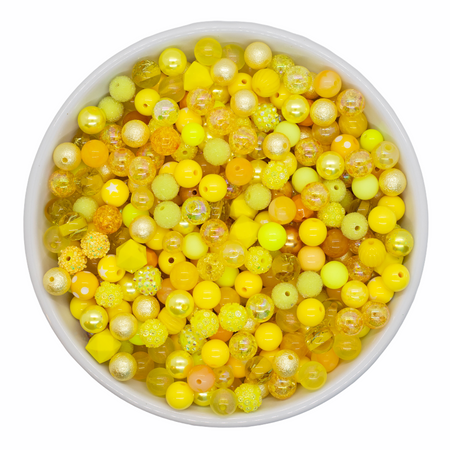 Shades of Yellow 12mm Acrylic Beads