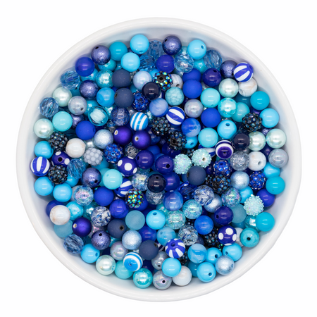 Shades of Blue 12mm Acrylic Beads