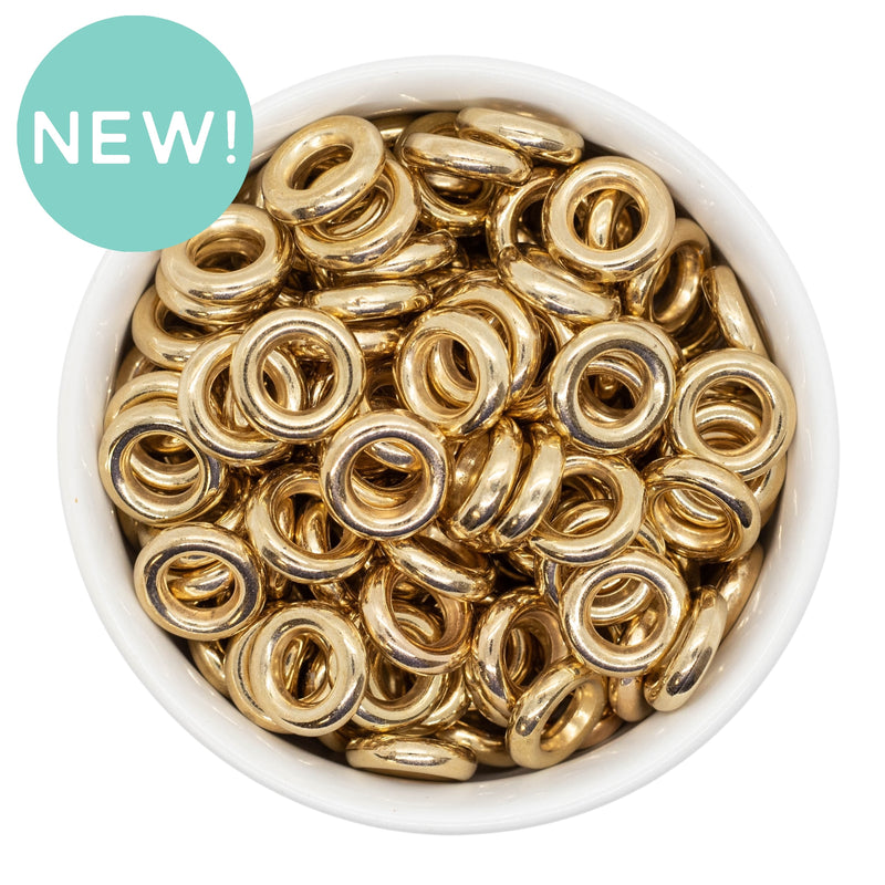 Jumbo Gold Ring Spacer Beads 15x4mm (Package of 20)