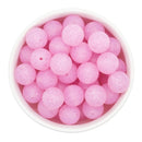 Light Fuchsia Glitter Silicone Beads 15mm (Package of 10)