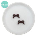 3-D Espresso Petite Bow Silicone Focal Bead 13x22mm (Package of 2)
