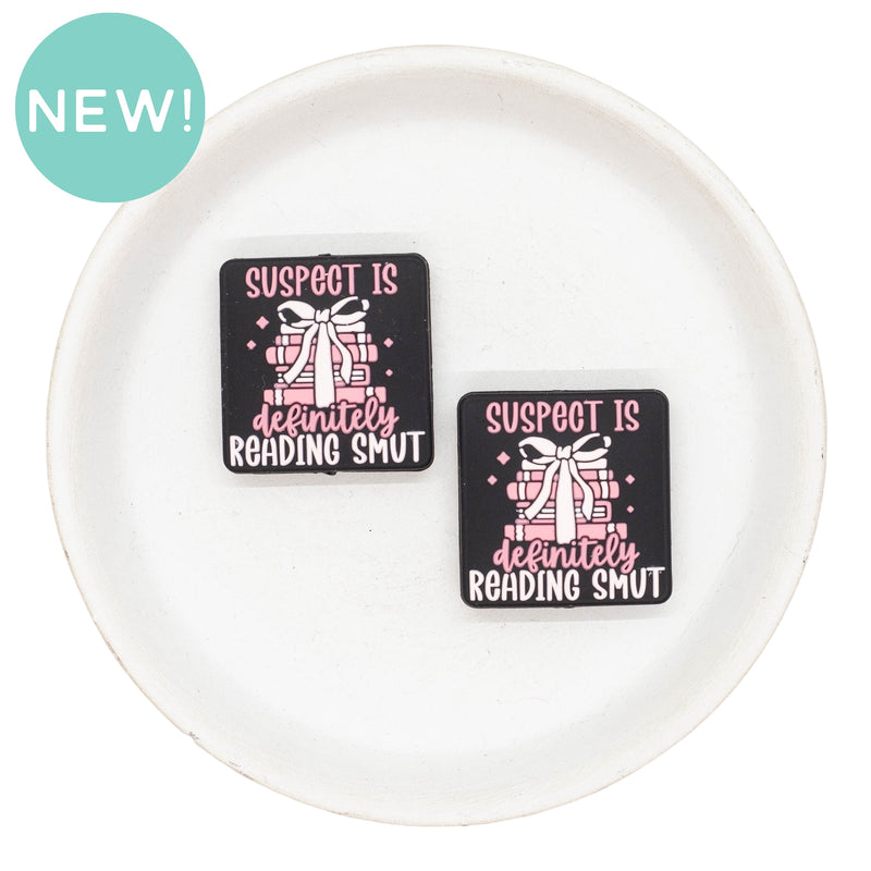 Suspect is Definitely Reading Smut Silicone Focal Bead 29x28mm (Package of 2)