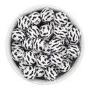 Mustache Printed Silicone Beads 15mm (Package of 10)