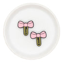 Paperclip w/Bow Silicone Focal Bead 27x30mm (Package of 2)