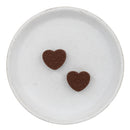 Leaf Embossed Brown Heart Silicone Focal Bead 18x21mm (Package of 2)