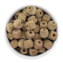Latte Square Flocked/Fuzzy Large Hole Beads 12mm Square, 15mm Diagonal (Package of 20)