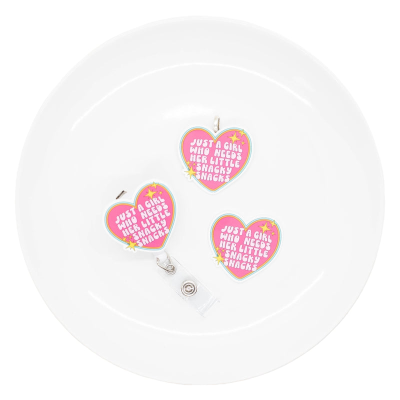 Just a Girl Who Needs Her Little Snacky Snacks Acrylic Accent 39x42mm (Package of 1)