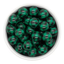 Black & Green Plaid Beads 16mm (Package of 10)