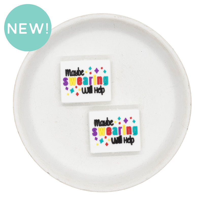 Maybe Swearing will Help Silicone Focal Bead 25x30mm (Package of 2)