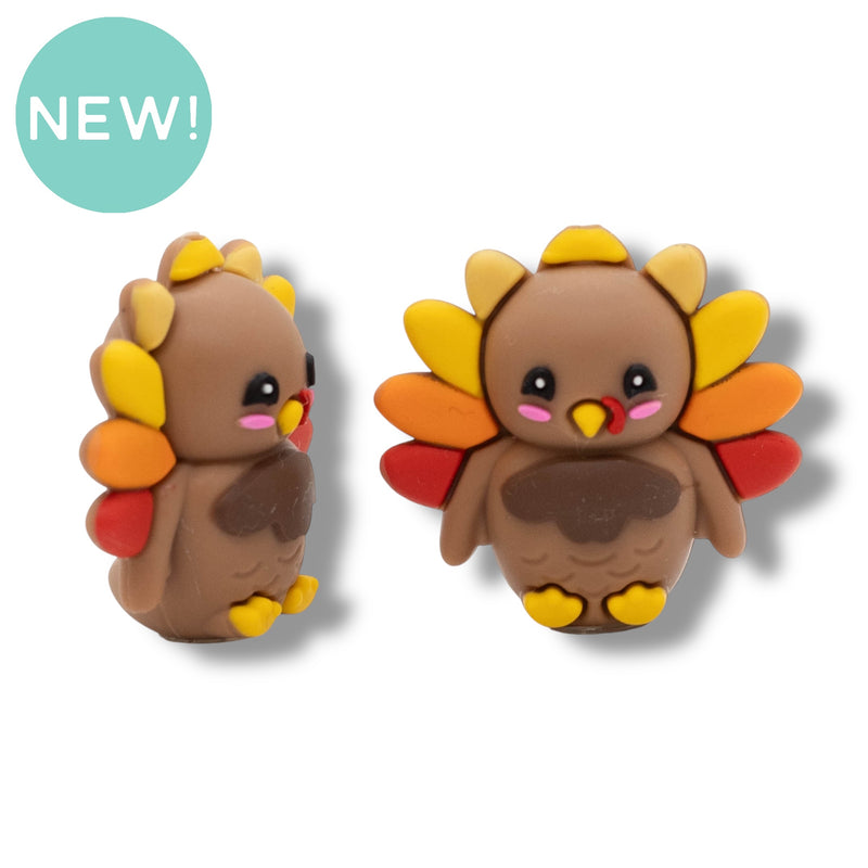 3-D Turkey Silicone Focal Bead 30x32x16mm (Package of 2)