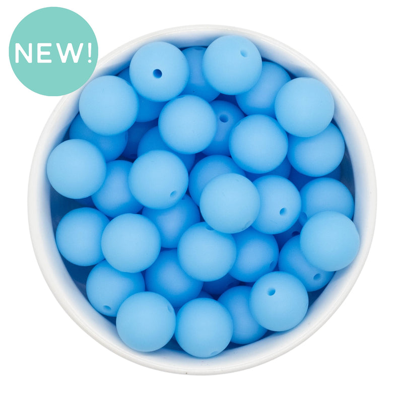 Glow in the Dark Neon Electric Blue Silicone Beads 15mm (Package of 10)