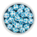 Iridescent Light Blue Gingham Beads 16mm (Package of 10)