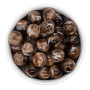 Brown w/White Marble Beads 16mm (Package of 10)