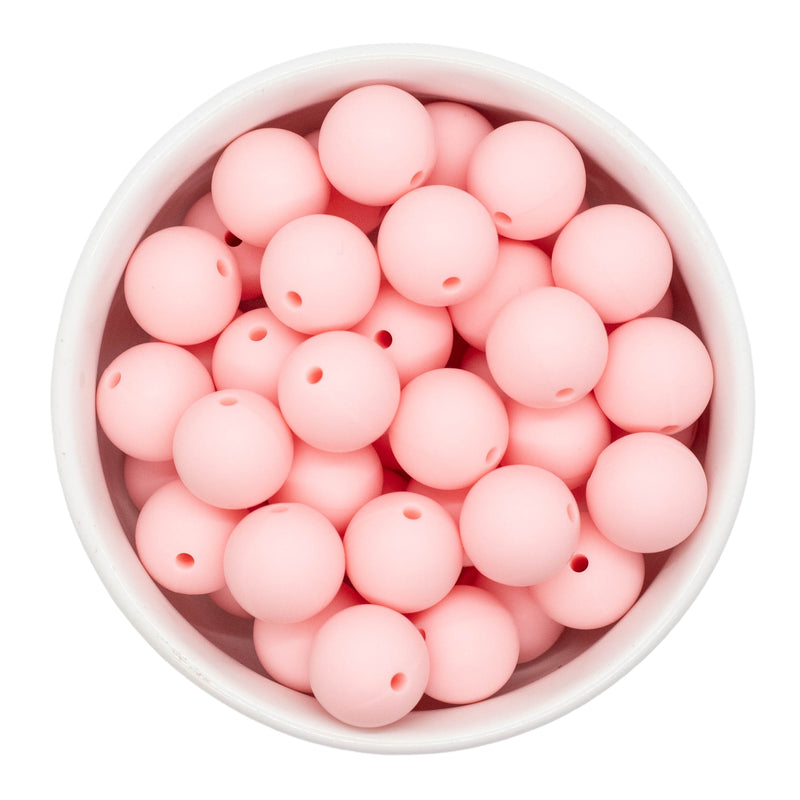 Barely Pink Silicone Beads 15mm (Package of 10)
