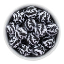 Black & White Striped Animal Print Beads 20mm (Package of 10)
