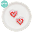 Hearts w/Bow Glitter Silicone Focal Bead 30mm (Package of 2)