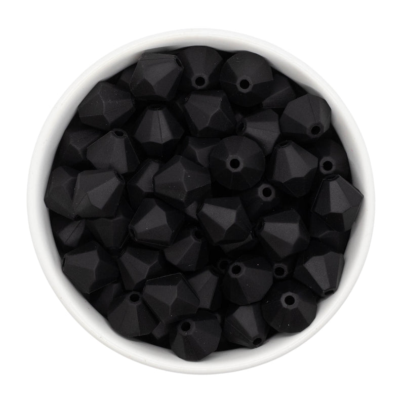 Black Silicone "Pencil Tip" Beads 13x14mm (Package of 10)