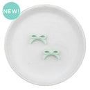 3-D Cool Mint Petite Bow Silicone Focal Bead 13x22mm (Package of 2)