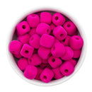 Hot Pink Square Flocked/Fuzzy Large Hole Beads 12mm Square, 15mm Diagonal (Package of 20)