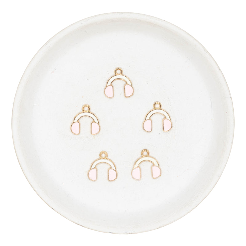 Headphones Enamel Charm 14mm (Package of 5)