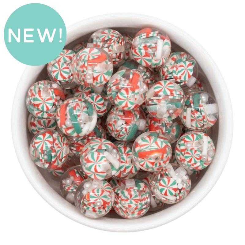 Suspended Christmas Candy Confetti 16mm Bead Mix (Package of 10)