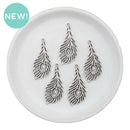 Peacock Feather Alloy Charm 29x18mm (Package of 5)