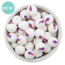 Buffalo Bills Printed Silicone Beads 15mm (Package of 10)