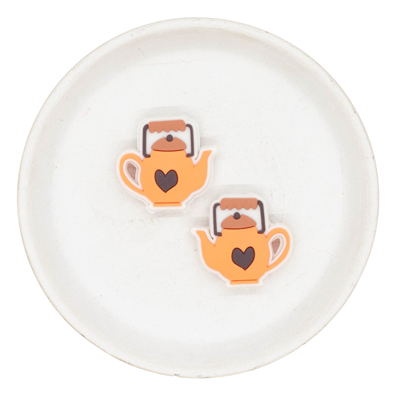 Teapot Silicone Focal Bead 28x30mm (Package of 2)